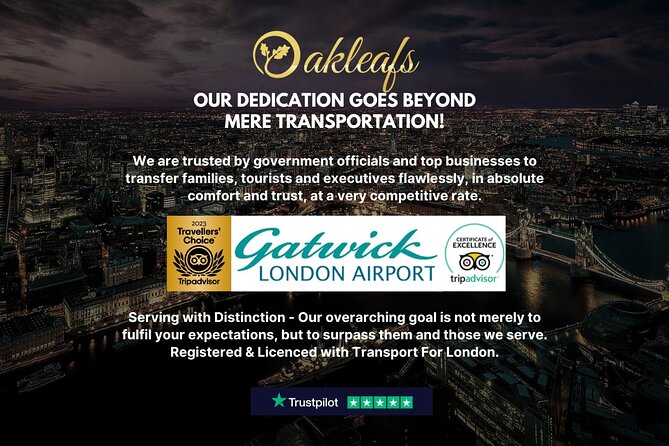 Gatwick Airport - To & From Central London - Private Transfer - Key things to know before you book