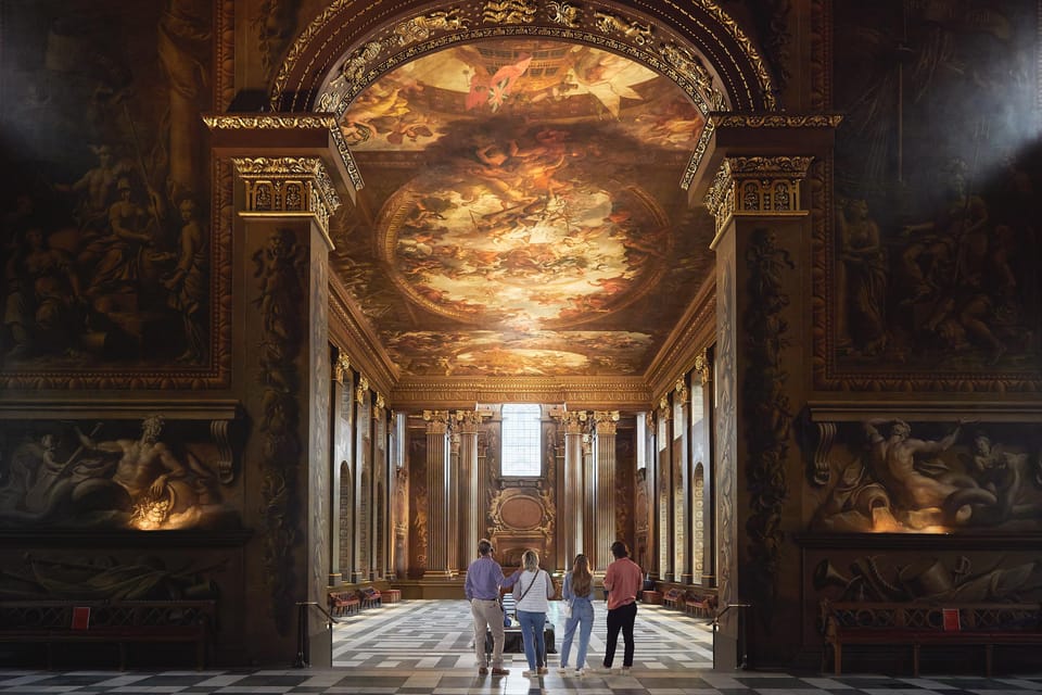 Greenwich: Painted Hall Entry and Old Royal Naval College - Chapel of St Peter and St Paul + Nelson Room: spiritual space and naval power