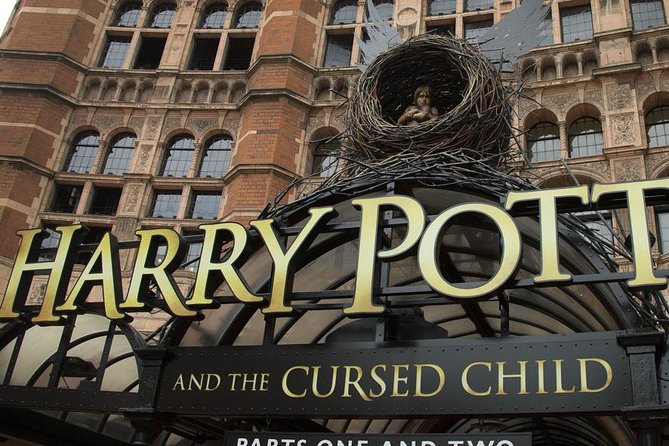Harry Potter London Sights and Film Locations - Private Tour - The Palace Theatre sign and Cursed Child context