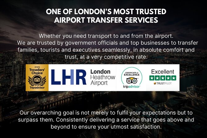 Heathrow Airport - To & From Central London - Meet & Greet - Key things to know before you ride
