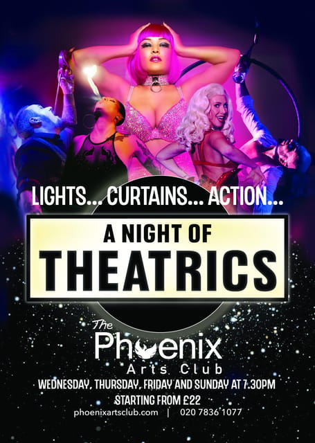 London: A Night of Theatrics! Cabaret Show - Dining in February 2025: three-course dinner or vegan mezze plus a cocktail
