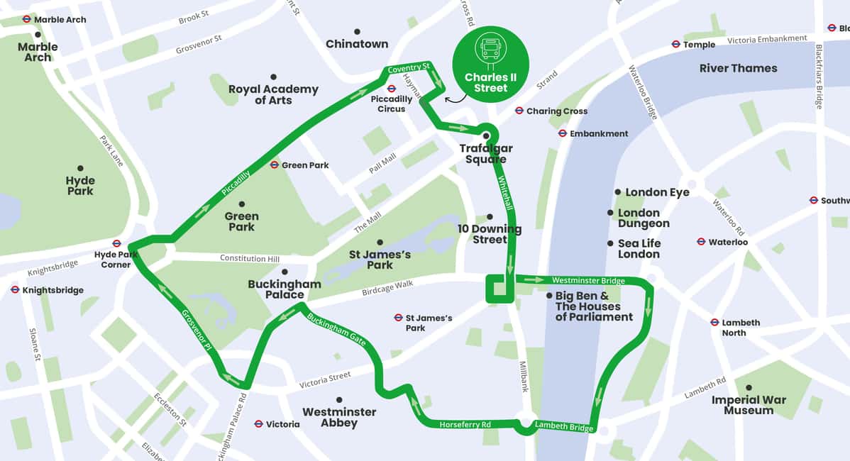 London: Children's Open Top Bus Tour - Where you meet: finding 24 Royal Opera Arcade without stress