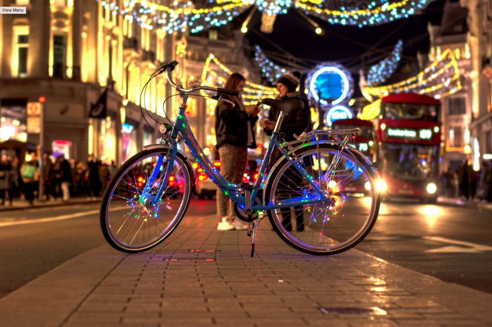 London Christmas Lights Bike Tour - The Southbank Christmas Markets stop: lights you can smell
