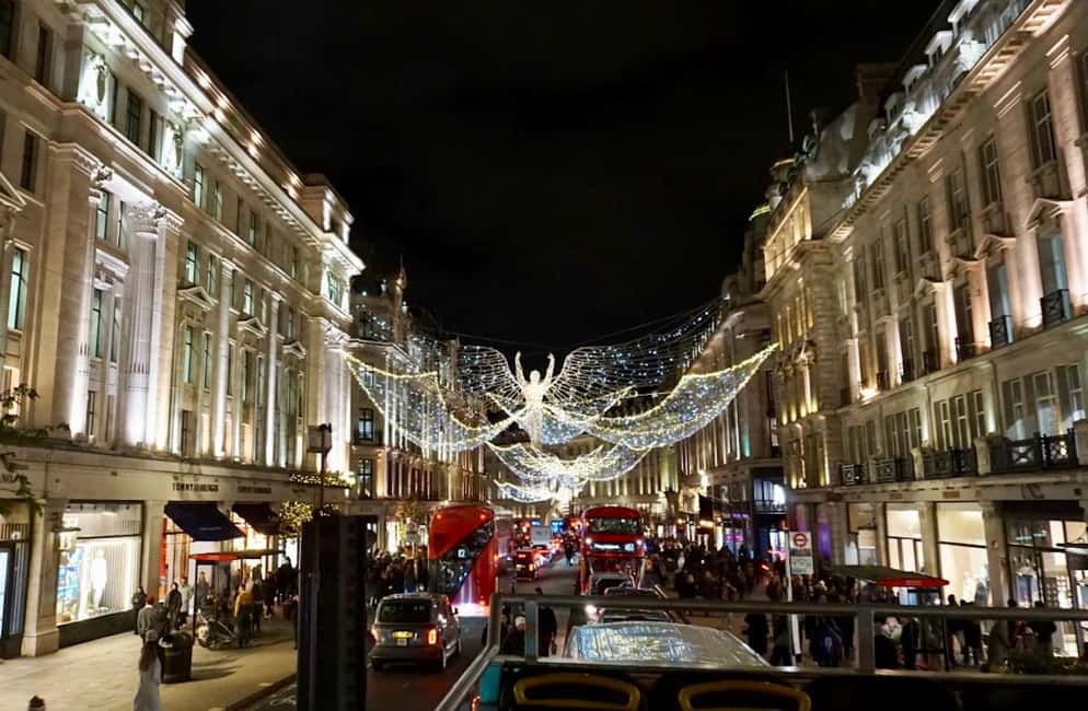 London Christmas Lights Open-Top Bus Tour. 2025 Early Bird - Where You Start: Green Park Meets the Yellow See London By Night Bus