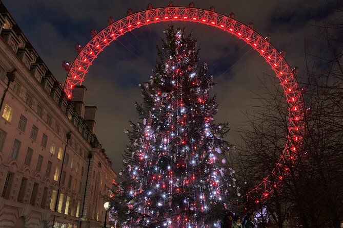 London Exclusive Christmas Lights Guided Tour by Black Cab - Trafalgar Square, Leicester Square, and Piccadilly Circus after dark