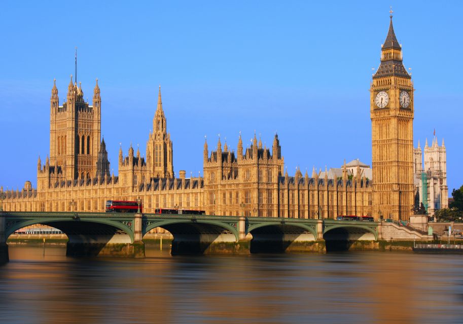 London: Royal Tour with Afternoon Tea at the Rubens - Westminster and Big Ben from the bus: a fast way to get your bearings