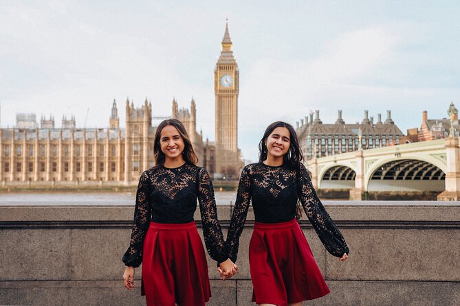 Photoshoot in London with Professional Photographer - Tower Bridge, Shad Thames, and Christmas lights you can build around
