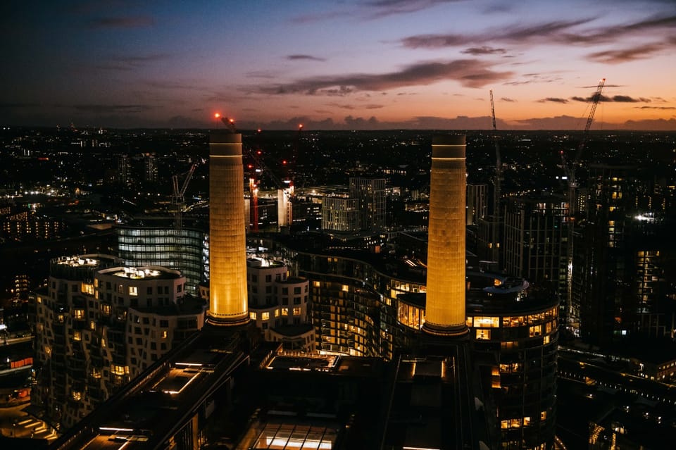 The Chimney Lift at Battersea Power Station - The interactive energy stations: group play, big screens, and light effects
